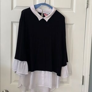 Black/white mock two shirts